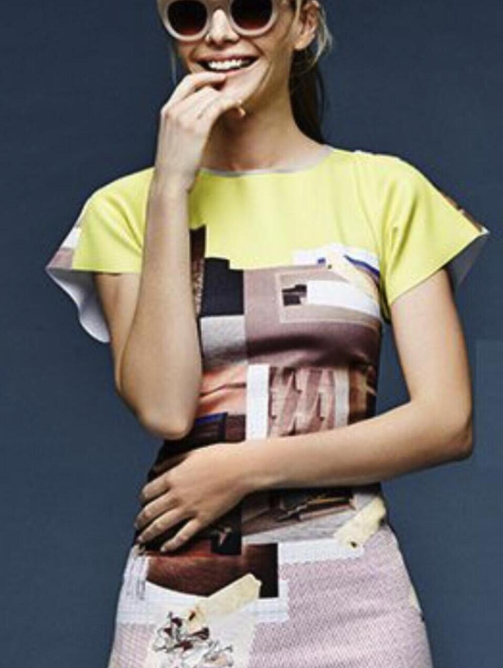 Clover Canyon Neoprene Neon Abstract Print Sheath Dress - Size - Medium